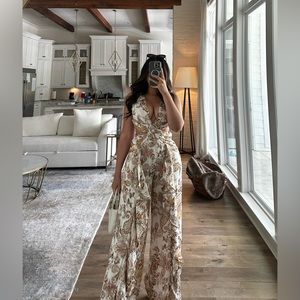 White/Beige Jumpsuit